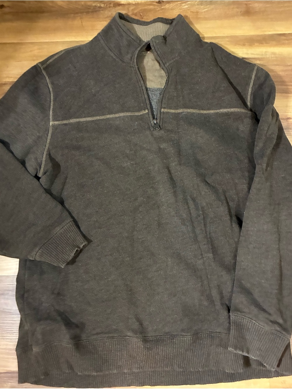 Arrow USA 1851 Classic Brown fleece lined quarter zip pullover sweatshirt XL